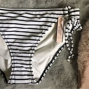 Victoria’s Secret black white striped swim bikini bottoms